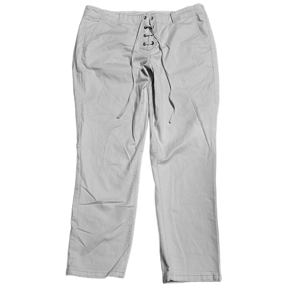 LOFT Casual Pants Women's Size 8 Light‎ Gray Lace Up Front